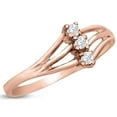 thumbnail image 2 of SuperJeweler Three Diamond Spray Promise Ring In Rose Gold For Women, 2 of 6