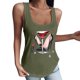 thumbnail image 1 of Gibobby Mujeres Casual Camisas diarias Camiseta sin mangas Estampado gráfico U Cuello Camiseta casual Tops Túnica Blusa Chaleco(Verdemilitary,M), 1 of 5