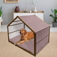 thumbnail image 2 of Retro Pet House, Big and Small Triangles in Shabby Colors Vintage Geometric Tile Design, Outdoor & Indoor Portable Dog Kennel with Pillow and Cover, 5 Sizes, Sky Blue Marigold, by Ambesonne, 2 of 4