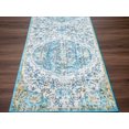 thumbnail image 5 of Hauteloom Tigris Collection Pasha Oriental Farmhouse Living Room Bedroom Area Rug - Vintage Distressed - Boho Chic Neutral Medallion Pattern - Off White, Blue, Orange - 3'11" x 5'7", 5 of 11