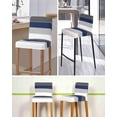 thumbnail image 5 of Navy Blue Grey Striped Bar Stool Covers Set of 2, Farmhouse Modern Stretch Washable Bar Chair Covers with Backs, Removable Pub Counter Height Chair Cover for Kitchen Dining Room Cafe, 5 of 7