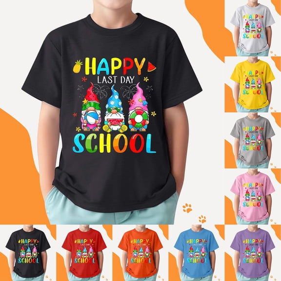 ibiyuan Last Day Of School Shirt To Sign Boys Shirts Baby Girl Summer Clothes Crewneck Boys Athletic Short Sleeve Summer Hipster Hiphop Tops Baseball Tee Soft Baseball Shirt