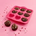 thumbnail image 6 of Trudeau Pink Geo Heart Muffin Pan and Trudeau Red Rose Muffin Pan, Sturdy Structured Silicone, 9 Count Mold, 2 Pack, 6 of 12