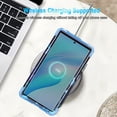 thumbnail image 5 of CASEFIV for Samsung Galaxy S24 Ultra 5G Case,Glow in The Dark Three Layer Heavy Duty Shockproof Protection Hard Plastic Bumper+Soft Silicone Protective Case,Light Blue Butterfly, 5 of 8