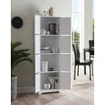 thumbnail image 3 of Pilaster Designs Burnham 4-tier Wood Kitchen Pantry Storage Cabinet in White, 3 of 4