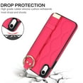 thumbnail image 3 of Allytechgroup 2024 New Trendy Back Case Cover for Apple iPhone Xr 6.1", Premium PU Leather Luxury Design with Ring Holder Stand Bracket Bumper Shockproof Phone Case for Girls Women, Rose, 3 of 8