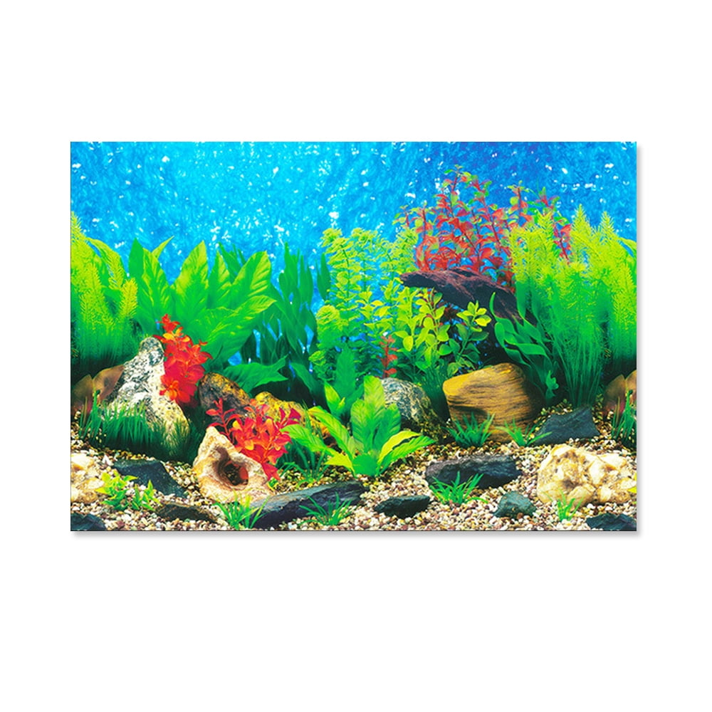 Fish Tank Background Poster Jurassic,Skeletons Bones Reptiles PVC Adhesive Decor Paper Cling Decals Poster 