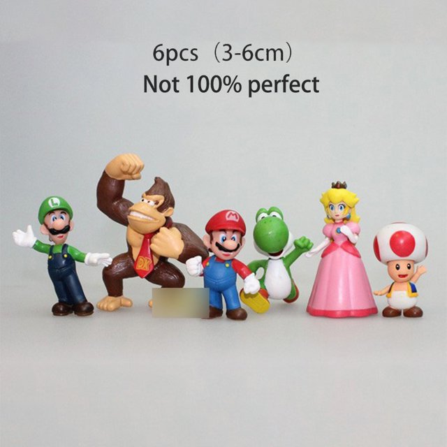 Figuras de Super Mario Luigi, juego de juguetes, Yoshi, Koopa, Troopa, Boo, Toad, Princesa Peach, muñecos modelo, adornos, colección, regalos, defectos menores