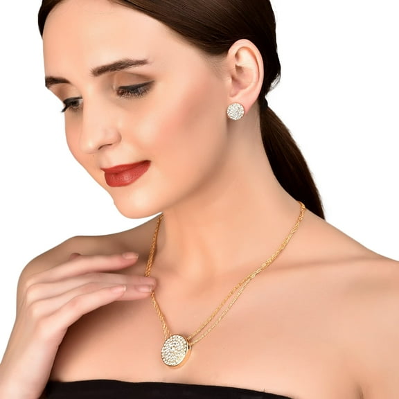 Sunsoul by Touchstone Beautiful Gold Plated Coin Style Pendant Set For Women
