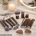 thumbnail image 7 of 20-Piece Makeup Brushes Set, Professional Brush Kit for Blending Liquid, Powder, Concealer and Cream Blush, Soft Portable Travel Case Included, Coffee Brown, 7 of 7