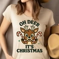 thumbnail image 4 of Oh Deer It’s Christmas Shirt | Cute Reindeer Graphic Tee for Adults, Azalea, Size S, 4 of 6