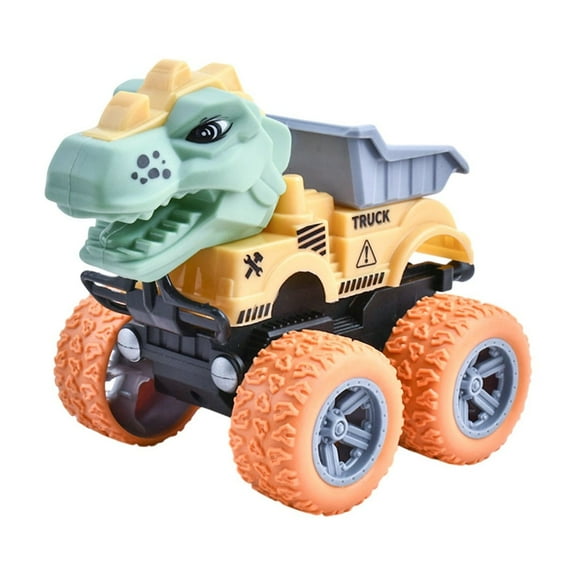 Dinosaur Toys for 2 3 4 5 Year Old Boys - Monster Truck Toys with Friction Power 360° Rotating Push and Go Cars - Toddler Cars for Kids, Christmas Birthday Gifts for Kids Boys 3-5