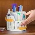 thumbnail image 4 of QuanTara Multi-Functional Rotating Pen Holder – 360° Spinning Desk Organizer for Pens, Notes & Makeup Brushes – Plastic Desktop Storage – 4.53in, 4 of 6