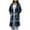 Dark Blue, variant on Women's Trendy Plaid Style Thicken Wool Long Sleeves Loose Warm Fitting Pocket Button Cardign Coat Casual Ladies Daily Outerwear Coat