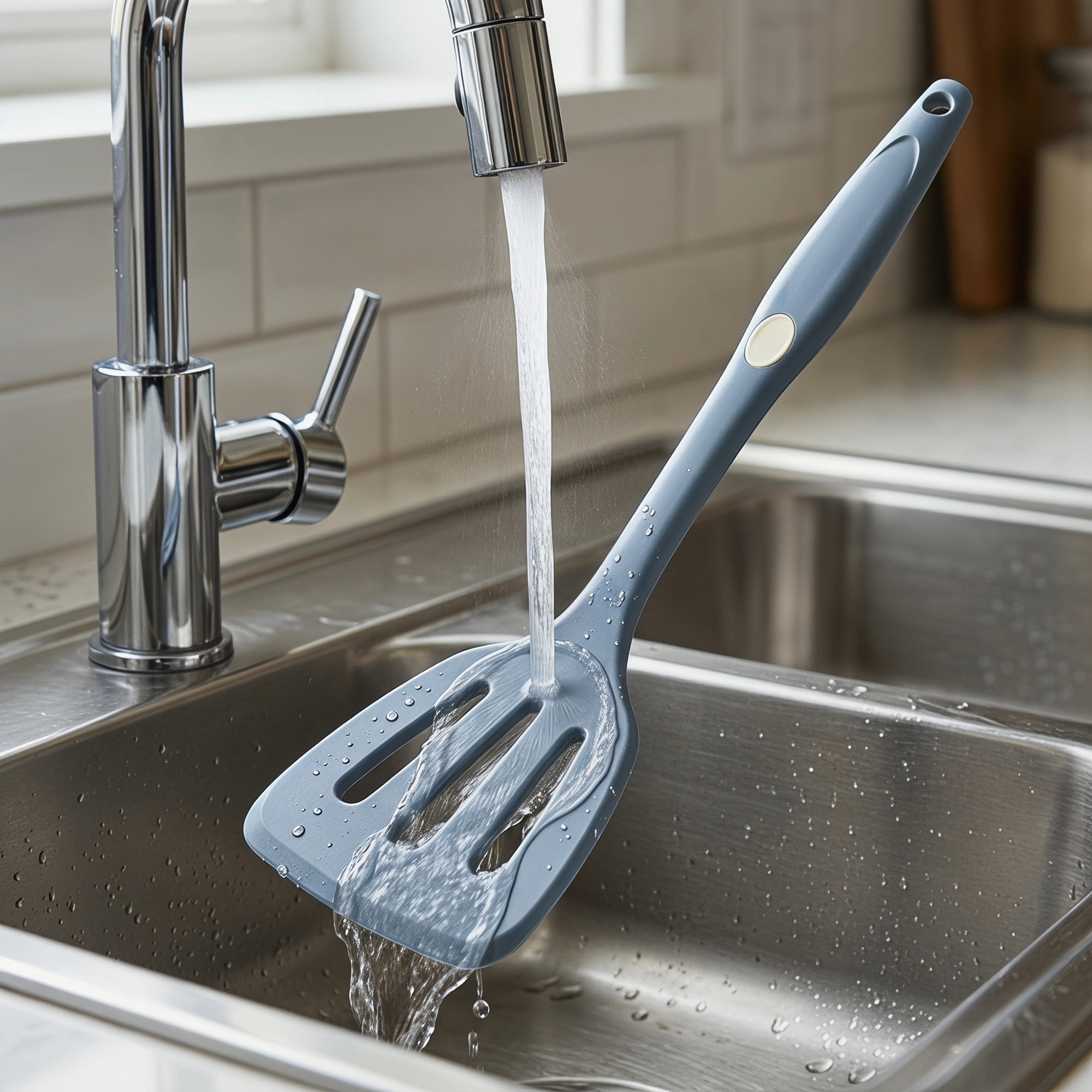 Unique Bargains Portable Kitchen Utensil Spatula Ideal for Flipping Blue 13.2x3.5 in