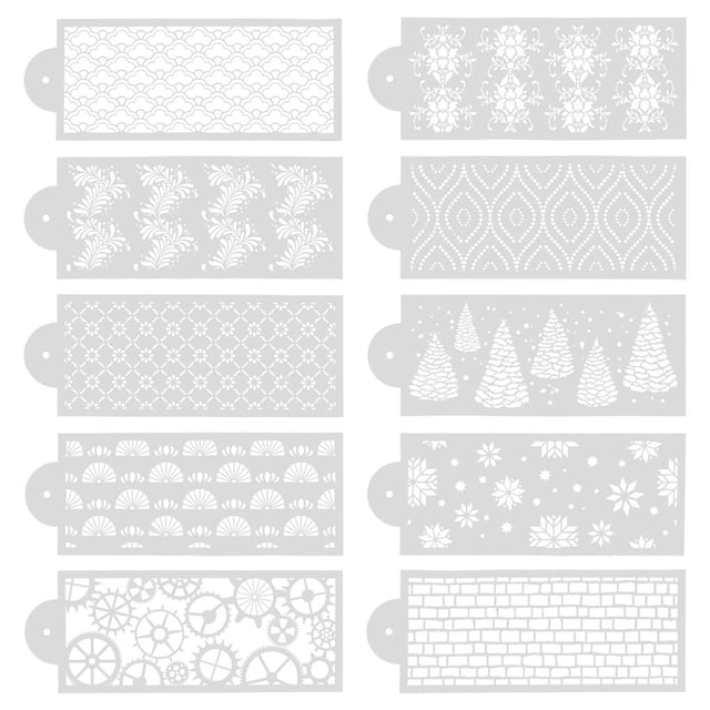 Molde De Impresión En Crema Con Patrón De Encaje, Plantillas Para Decoración De Pasteles Para Postre, Cumpleaños, Decoración De Pastel De Boda10 Uds. Sweethay HA017022-00