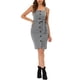 thumbnail image 2 of INSPIRE CHIC Vestido Pinafore Lápiz Elegante de Cuadros con Botones y Cintura Ajustable en Negro y Blanco, 2 of 4