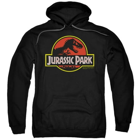 Logo Mens Hoodie Sweatshirt - Jurassic Park Classic Logo Mens Pullover Hoodie