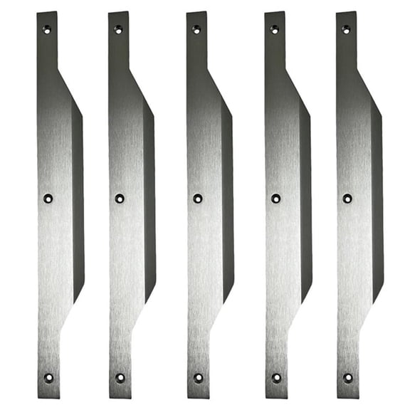 Set of 5 Modern Aluminum Thin Metal Black Pull Handles in Nickel