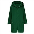 thumbnail image 4 of UYISJ Women's Wool Blend Winter Coat with Pockets Mid Long Open Front Warm Jacket Coat Lapel Collar Thick Wool Pea Coats Green 3XL, 4 of 8