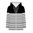 thumbnail image 5 of Aboser Womens Zip Up Hoodies Long Sleeve Fashion Sweatshirt Loose Fit Striped Hooded Sweatshirts Fleece Y2K Hoodie Jackets 2026 Preppy Fall Winter Clothes Black XXL, 5 of 5