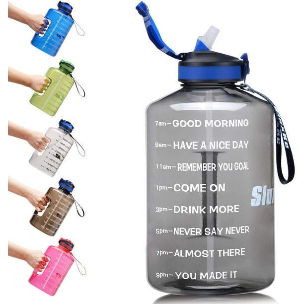 Motivational Water Bottle Bpa Free 128oz Exercise Large Water Bottle Sports Bicycle Accessories Alfarben Sporting Goods