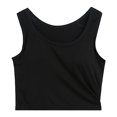 thumbnail image 4 of MVRLSH Womens Tank Tops Loose Fit Casual Racerback Comfy Built In Bra Sleeveless Workout Yoga Undershirt Tops Black Size XXL, 4 of 7
