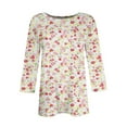 thumbnail image 5 of Women's Floral Print Casual Blouse Lightweight Summer Tops with 3/4 Sleeves and Round Neckline Vibrant Colors, 5 of 5