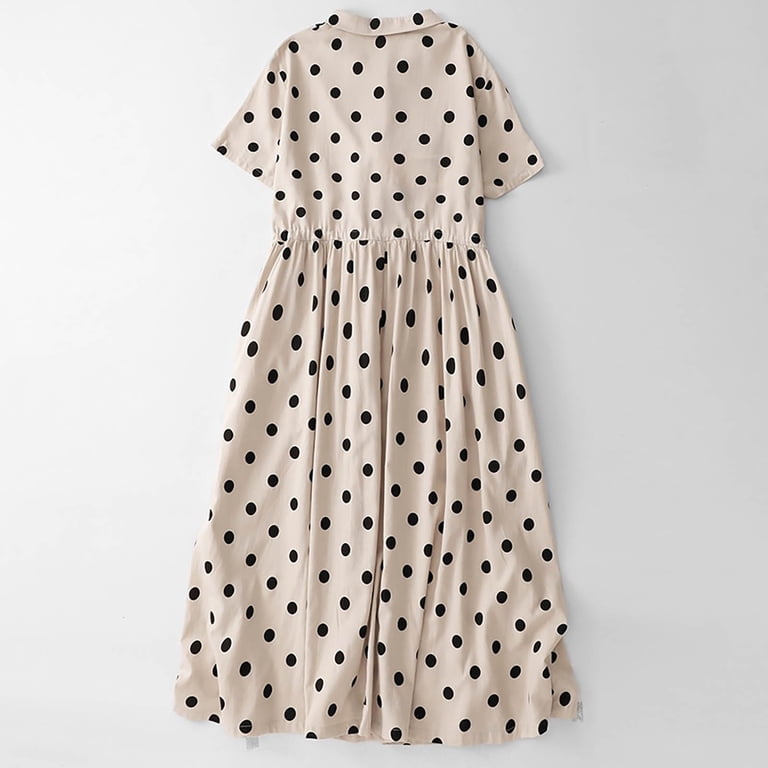 knee length dresses for ladies Navy Polka Dot Linen Midi Dress – self-portrait-US main image 0