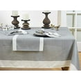 thumbnail image 2 of Fennco Styles Grey and White Two Tone Banded Border Table Runner 16 x 90 Inch - Classic Table Cover for Everyday Use, Banquets, Family Gathering and Special Events, 2 of 5