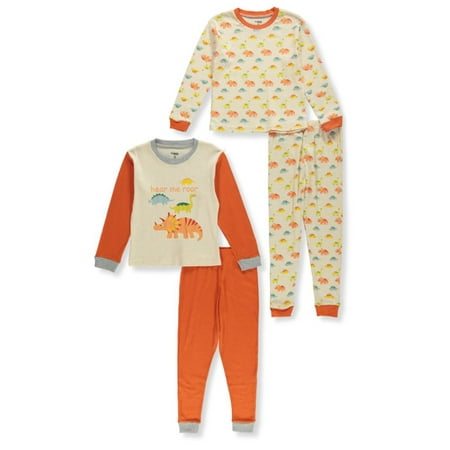 UPC 196200000084 product image for Pajamas R Us Boys 4-Piece Pajamas Mix And Match Set - oatmeal/orange  2t (Toddle | upcitemdb.com