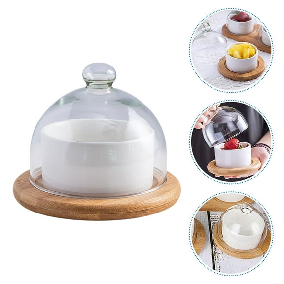 Moluckfu Serving Dishes For Entertaining With Lids Ceramic Bowl White 1 Set 4.72X4.72X3.34inch