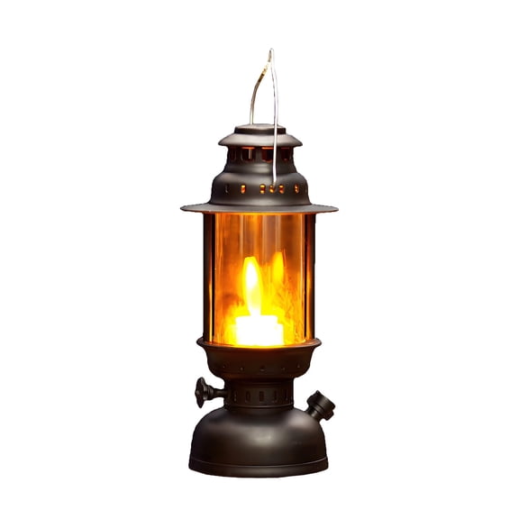 HIBIBUD Outdoor Solar Powered Lantern with Flameless LED Pillar Candle Waterproof,Black Metal,Hanging Decorative Candle Lamp for Porch,Floor or Patio Home Decor