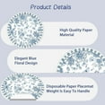 thumbnail image 3 of LERPBKM Paper Placemats Disposable 50 pack Blue Floral Place Mats 13.7 inch Chinoiserie Round Table Mats for Dinner Table Setting Birthday Wedding Party Supplies。, 3 of 7
