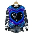 thumbnail image 4 of YueHuiYing Valentine Lover's round-neck Sweatshirt for Womens Love Heart Grahic Long Sleeve Shirt Casual Valentines Gifts Pullover Tops, 4 of 9