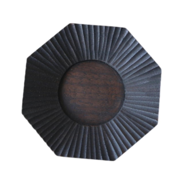 Posavasos de madera multifuncional para mesa, centro de mesa, bandeja de té de superficie lisa Negro
