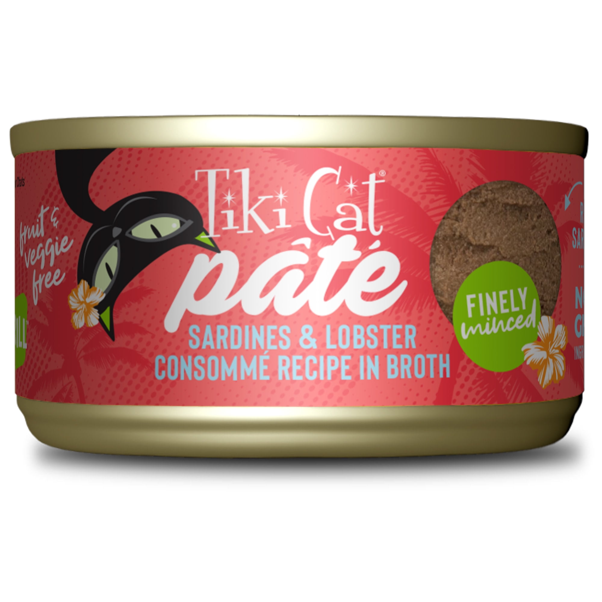 (12 pack) Tiki Cat Grill Pate Wet Cat Food, Sardines & Lobster Consomme, 2.8 oz. Can