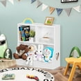 thumbnail image 6 of CRXX Baby Toddler Bookshelf and Storage Organizer, Kids Cabinet and Bookcase, Wooden 3 Cubby Children Book Shelf for Playroom, Bedroom, Nursery, School 23.62'' H-2 Tier-Small-White, 6 of 7