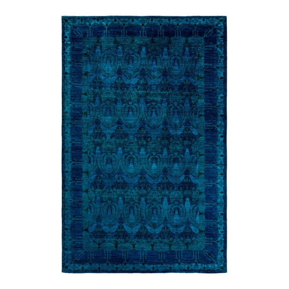 Vibrance, One-of-a-Kind Hand-Knotted Area Rug - Blue, 8' 0" x 12' 4"