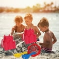 thumbnail image 7 of A1 Unlimited Castle Shaped Pail with Handle and Plastic Sifter (RED) with Shovel & Rake Set, Summer Beach Party Gift Favor Storage Organizer Basket Bucket Swimming Sand Castle Building Kit, 7 of 7