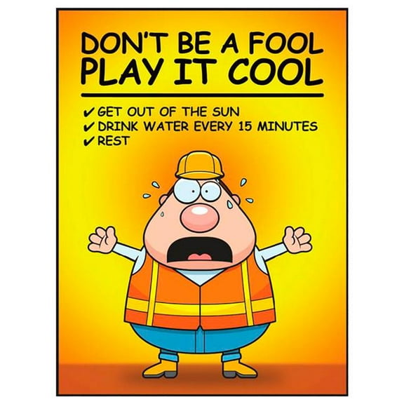 Accuform Manufacturing 672166 Sp125032 Safety Poster - Dont Be a Fool Play It Cool - 22 x 17 in. - Poster Paper
