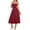 Wine, variant on Qiopertar Women's Casual Split Drawstring Dress with Straps V-Neck Sleeveless Summer Beach Party Vacation Boho Wrap Slit Dress, Black M