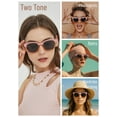 thumbnail image 4 of Leafael Polarized Sunglasses Women's Trendy Two Tone Retro Design, 100% UV Protection, Classic Pink Square, Casual & Active, 4 of 6