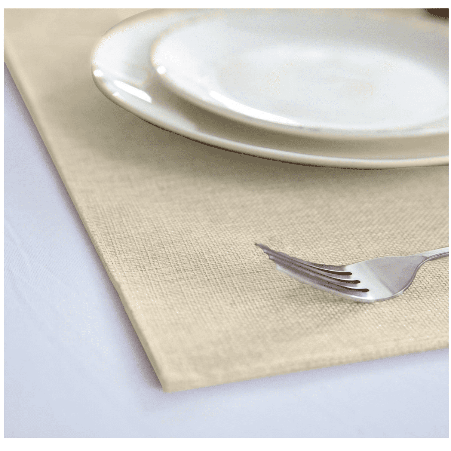 Cloth Placemats Set of 8, Linen Type Fabric Placemats Mac Placemats Heat Resistant Placemats Wrinkle Free Thick Polyester Kitchen Place Mats for Dining Table (Beige)
