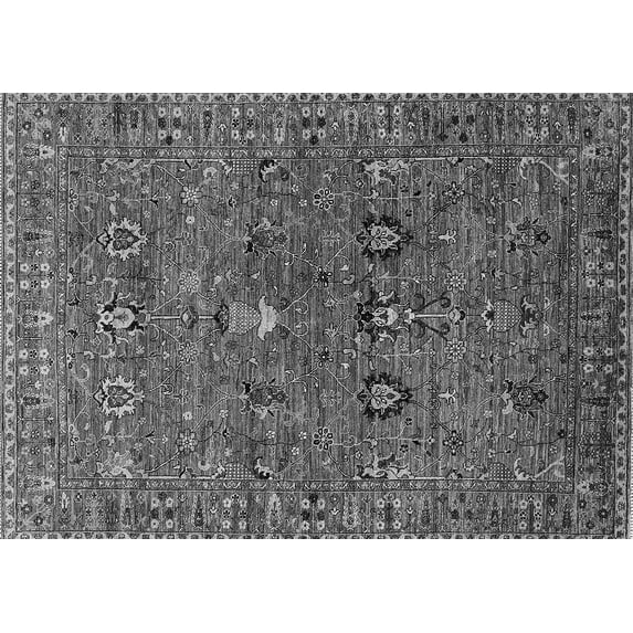 Ahgly Company Indoor Rectangle Oriental Gray Industrial Area Rugs, 5' x 8'