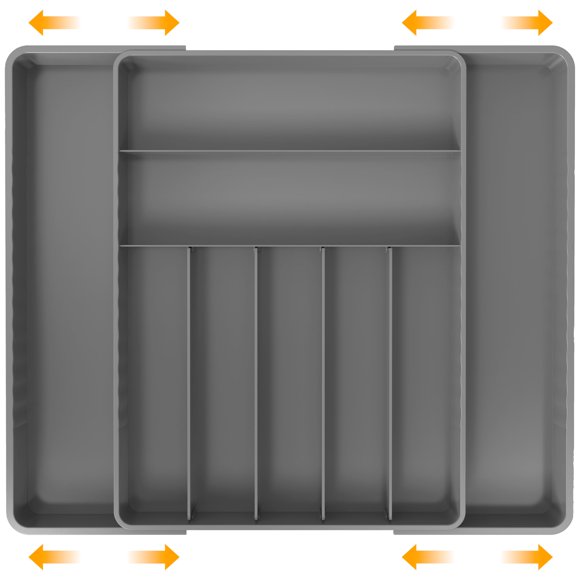 Organizador de cubiertos para cajones de cocina, artículos para el hogar sencillos, gris