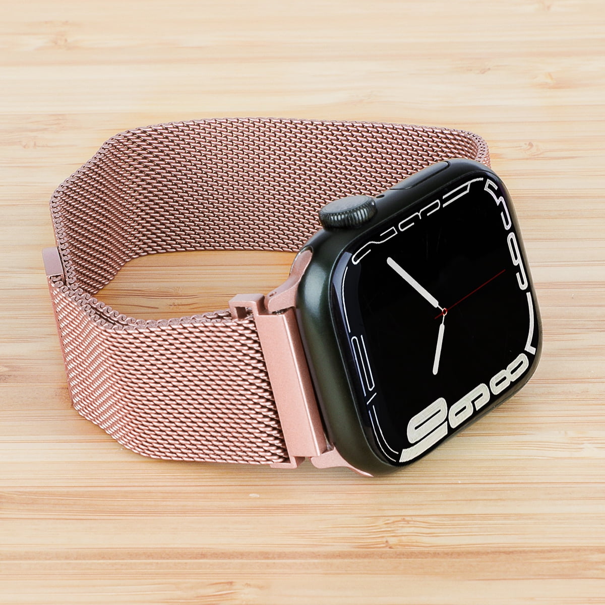 onn. Universal Fit Metal Watch Band for Apple Watch, Samsung Galaxy and Garmin 20 mm, Rose Gold
