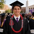 thumbnail image 7 of Class of 2026 Graduation Leis Handmade Ribbon Lei Double Braided Necklace with Grad Letters 47 Inch Gold Purple for High School College Graduates Senior Gift, 7 of 7
