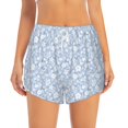 thumbnail image 2 of Balery Gray White Floral Pantalones cortos deportivos para mujer con forro y dos bolsillos, elásticos, para entrenamiento, gimnasio, yoga-X-Large, 2 of 7