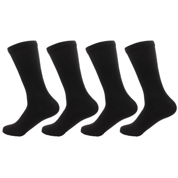Men's XL Rayon from Bamboo Fiber Casual Dress Socks - Black - 4prs, Size 10-14
